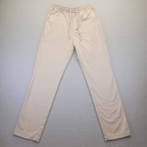 HM Slim Fit Beige Trousers Elastic Drawstring Waist Tan Pants Womens XS